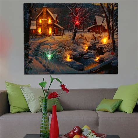 christmas canvas pictures with led lights|lighted canvas images.